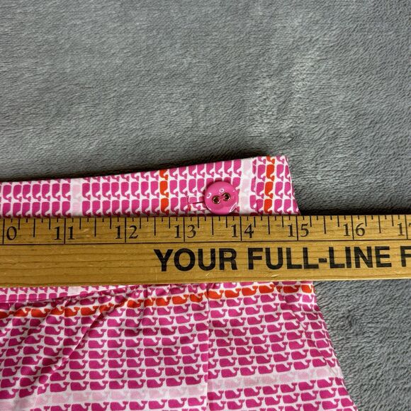 Vineyard Vines Skirt Womens 0 Pink Cotton Whale Print Stripe 29x16 side zip Mini - Picture 13 of 15